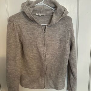 Workshop Republic Clothing Light Gray Hooded Cardigan